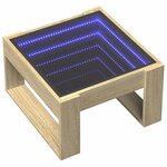 vidaXL Table basse avec LED infini chêne sonoma 50x53x30 cm