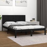 vidaXL Cadre de lit sans matelas noir 200x200 cm bois massif de pin