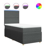 vidaXL Sommier à lattes de lit avec matelas Gris foncé 80x200 cm Tissu