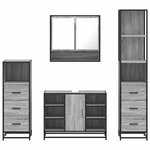 vidaXL Ensemble de meubles de salle de bain 4 Pièces sonoma gris