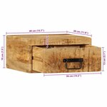 vidaXL Tables de chevet murales 2 Pièces bois de manguier massif brut