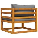 vidaXL Chaise de jardin avec coussins gris foncé Bois d'acacia massif