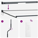 vidaXL Auvent rétractable électrique Bourgogne et Anthracite 5 x 3 m