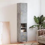 vidaXL Buffet haut Gris béton 34 5x34x180 cm Bois d'ingénierie