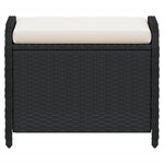 vidaXL Tabouret de jardin avec coussin noir 58x46x46 cm résine tressée