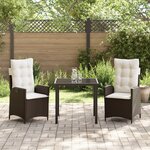 vidaXL Ensemble de 2 Marron Poly rattan marron  Acier revêtu de poudre