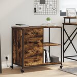 vidaXL Cabinet de Bureau Chêne fumé 76 x 41 x 72 cm Bois d'ingénierie