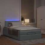 vidaXL Lit ottoman avec matelas gris clair 120x190 cm tissu