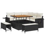 vidaXL Ensemble de canapé de jardin 8 Pièces Noir polyrotin