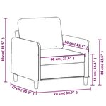 vidaXL Fauteuil Crème 60 cm Tissu
