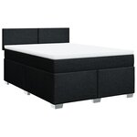 vidaXL Sommier à lattes de lit avec matelas Noir 160x200 cm Tissu
