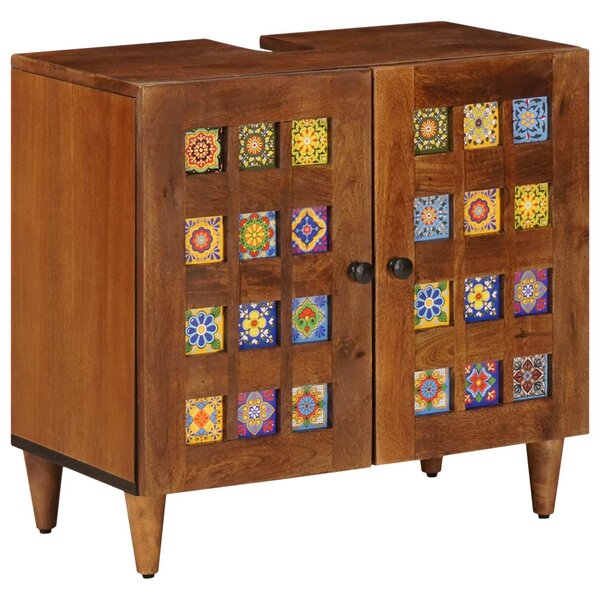 vidaXL Meuble sous Lavabo de Salle de Bain Noyer 62 x 33 x 58 cm