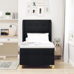 Lit box spring vidaXL avec matelas Noir 80x200 cm Tissu