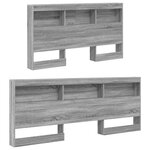 vidaXL Tête de lit de rangement Sonoma gris 140 cm Bois d'ingénierie