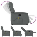 vidaXL Fauteuil de massage inclinable Gris foncé Tissu