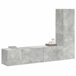 vidaXL Ensemble de meubles TV 3 Pièces Gris béton Bois d'ingénierie
