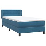vidaXL Sommier à lattes de lit et matelas bleu foncé 80x210 cm velours
