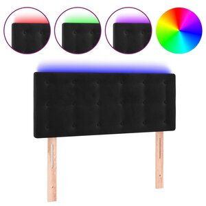 vidaXL Tête de lit à LED Noir 90x5x78/88 cm Velours