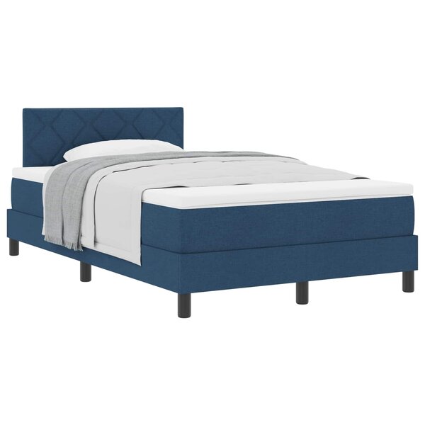 vidaXL Lit à ressorts avec tête de lit Bleu 120 x 190 cm tissu