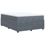 vidaXL Sommier à lattes de lit et matelas Gris foncé 140x190cm Velours