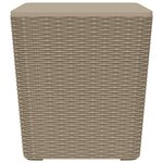 vidaXL Table de jardin avec couvercle amovible marron clair PP