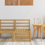 vidaXL Sofa de milieu extérieur Bois d'Acacia Massif Blanc