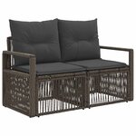 vidaXL Ensemble de canapé de jardin 12 Pièces Gris polyrotin