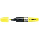 Surligneur luminator niveau visible pointe biseautée jaune x 5 stabilo