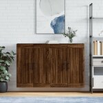 vidaXL Armoires murales 2 Pièces chêne marron bois d'ingénierie