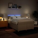 vidaXL Sommier à lattes de lit avec matelas Crème 140x200 cm Tissu