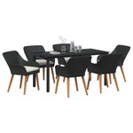 vidaXL Ensemble de salle à manger pour jardin 7 Pièces Noir polyrotin