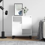 vidaXL Buffet Blanc brillant 60x35x70 cm Bois d'ingénierie