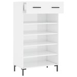 vidaXL Armoire à chaussure Blanc brillant 60x35x105 cm Bois ingénierie