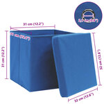 vidaXL Boîtes de rangement avec couvercle 4 Pièces Bleu 32x32x32 cm Tissu