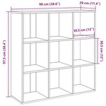 vidaXL Armoire à livres chêne artisanal 98x29x97 5 cm