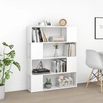 vidaXL Bibliothèque/Séparateur de pièce Blanc 100x24x124 cm