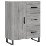 vidaXL Buffet haut Sonoma gris 69 5x34x180 cm Bois d'ingénierie
