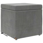 vidaXL Tabouret Gris foncé 41 x 41 x 40 cm Velours et Bois Composite