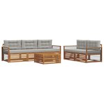 vidaXL Ensemble de canapés d'extérieur 6 pc Gris Naturel et Clair