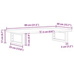 vidaXL Étagère de vasque murale acier et bois massif d'acacia