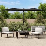 vidaXL Parasol de jardin à double tête noir 316x145 cm
