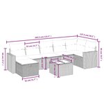 vidaXL Salon de jardin 8 Pièces avec coussins gris clair résine tressée