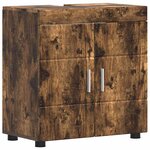 vidaXL Armoire de lavabo de salle de bain avec porte TULUM Chêne fumé