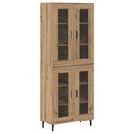 vidaXL Haut Armoire 2 Pièces Chêne artisanal Bois Aggloméré et Verre