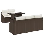 vidaXL Ensemble de canapés de jardin 6 pièces avec coussins en poly rattan marron
