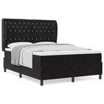 vidaXL Lit Box Spring avec matelas Noir 160x200 cm Velours