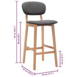 vidaXL Tabourets de bar lot de 2 gris foncé tissu