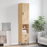 vidaXL Buffet haut Chêne sonoma 34 5x34x180 cm Bois d'ingénierie