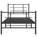 vidaXL Cadre de lit métal sans matelas avec pied de lit noir 90x200 cm