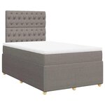 vidaXL Sommier à lattes de lit avec matelas taupe 120x190 cm tissu